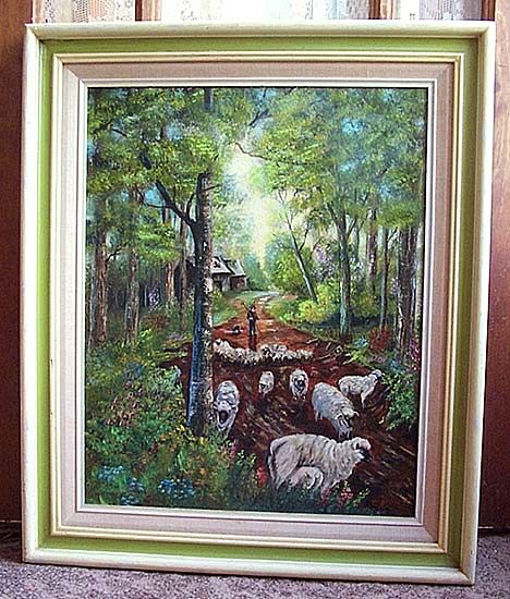 Sheep Near Wooded Cottage