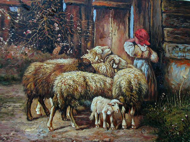 Sheep Oil Painting 2