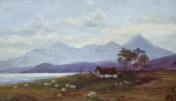 Sheep on a Scottish Homestead