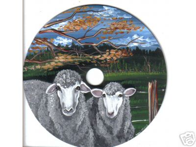 Sheep Painted on a Cd