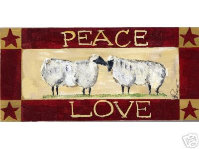Sheep Peace Love Sign