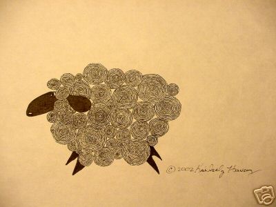 Sheep Pen and Ink Drawing