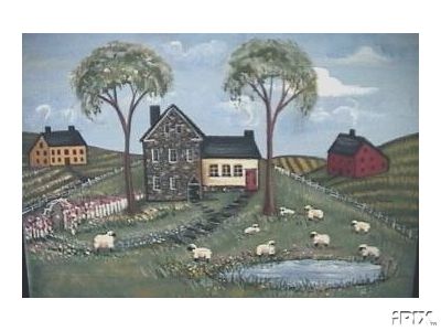 Sheep Saltbox Painting