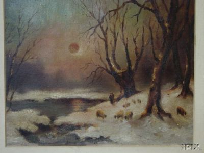 Sheep Snow Scene