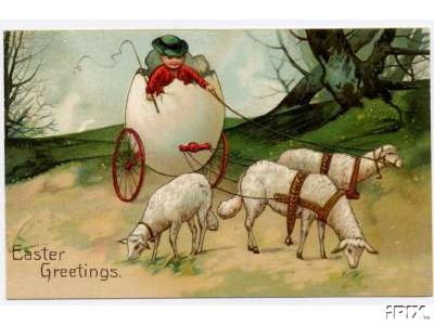 Sheep with Egg Cart