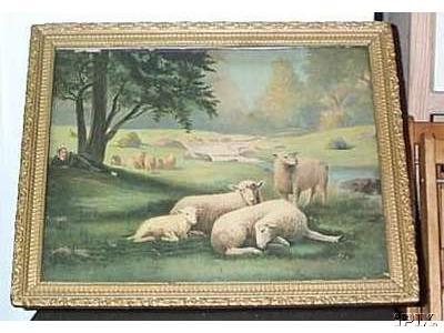 Sheep with Reclining Shepherdess