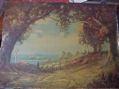 Sheep with Shepherd on a Summer Day