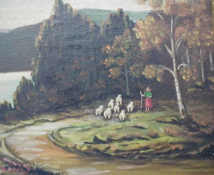 Sheep with Shepherdess 1