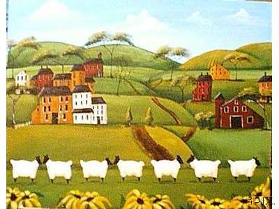 Sheep with Sunflowers 1