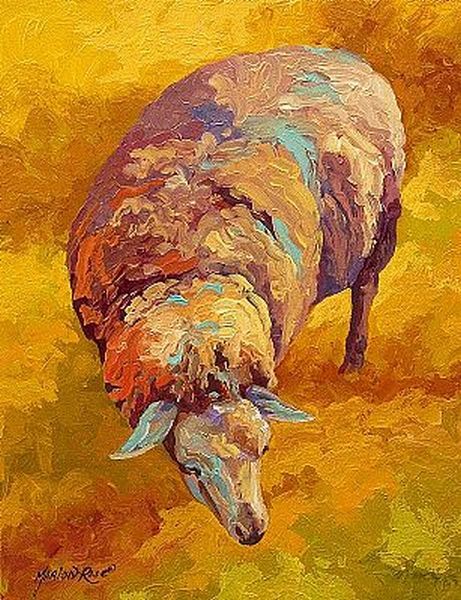 Sheepish Spirit Art Painting Original Oil Western Country Sheep