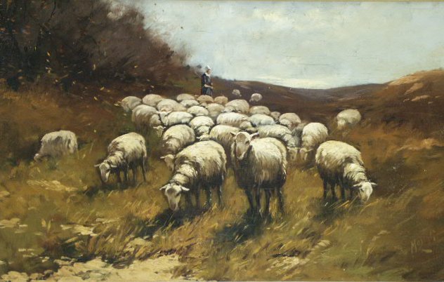 Sheep Persons with Their Keeper