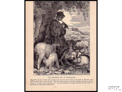 Shepherd Boy with Flute and Sheep