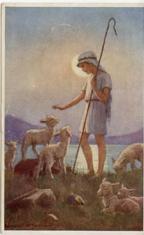 Shepherd Boy with Lambs