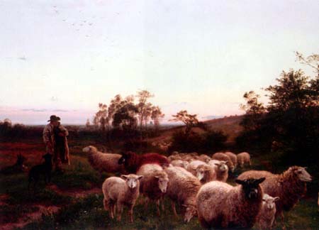 Shepherd with Ewes and Lambs B