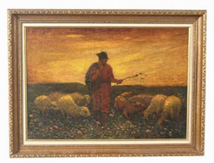 Shepherd with Sheep at Du