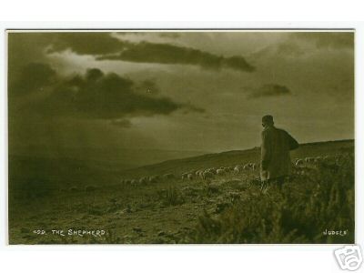 Shepherd with Sheep in a Storm