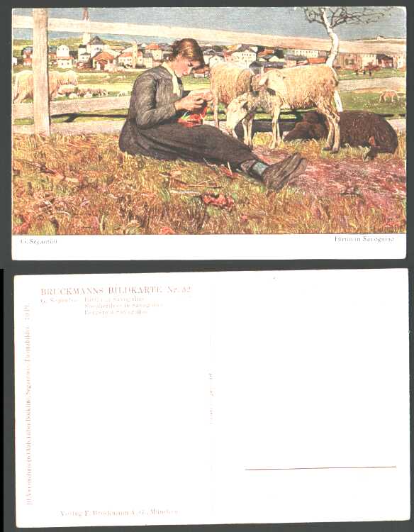 Shepherdess Sitting with Sheep