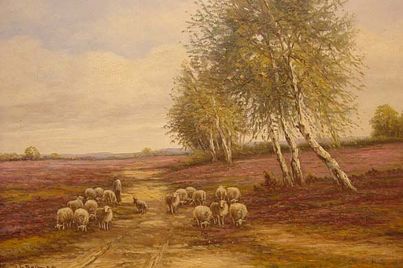 Shepherdess with Dog and Sheep