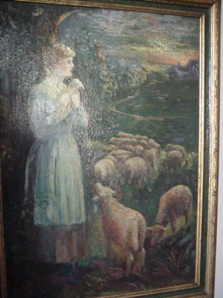 Shepherdess with Her Flock