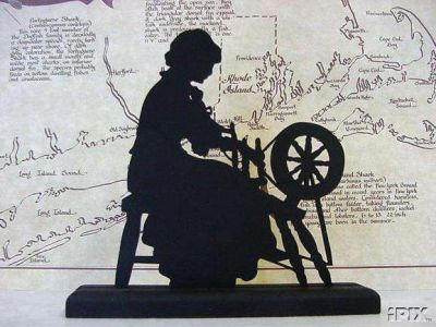 Silhouette Woman Handspinning