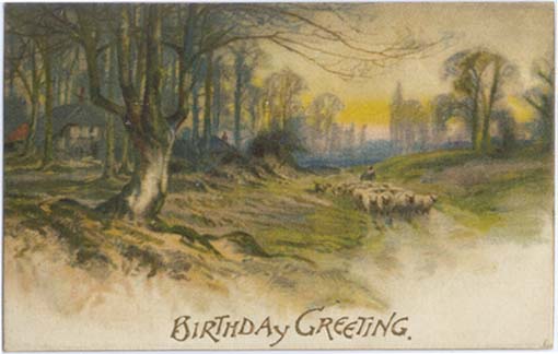 Silk Flock of Sheep Birthday Card