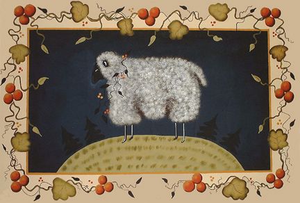 Single Sheep Floorcloth