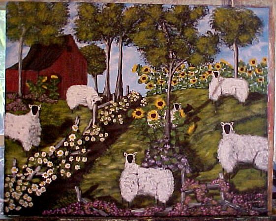 Summerblooms and Sheep