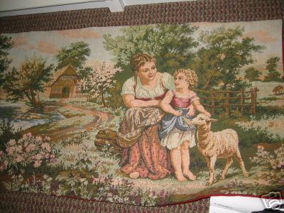 Tapestries Sheep Mother Daughter Garden