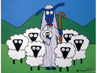Tbone Bluedog Sheep Pop Art