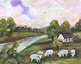 Tiny Sheep on the Farm