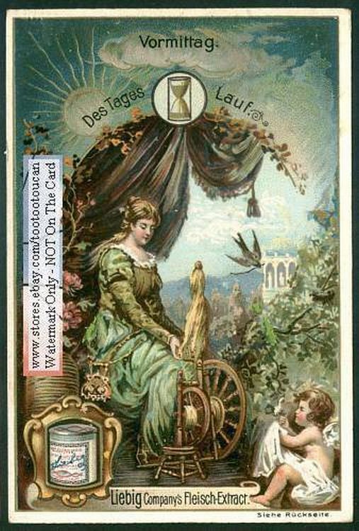 Trade Card German Woman Spinning