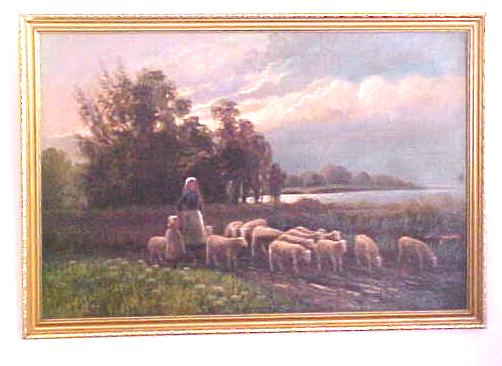 Two Sisters with Sheep