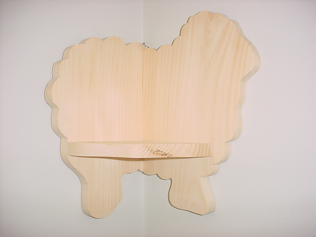 Unfinished Wood Sheep Corner Shelf