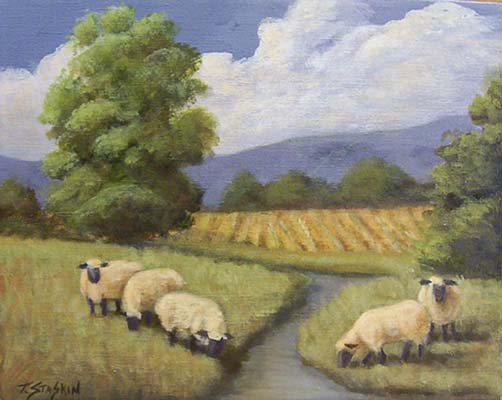 Valley Landscape with Sheep