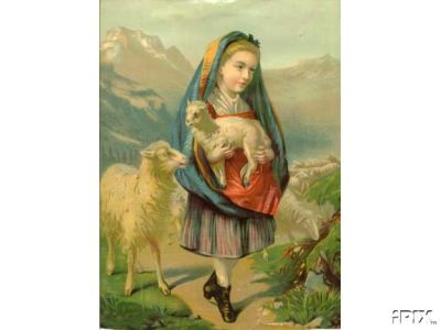 Victorian Shepherdess with Lamb and Ewe