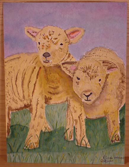 Watercolor Baby Lambs