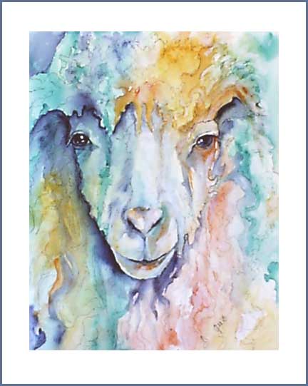 Watercolor Ewe