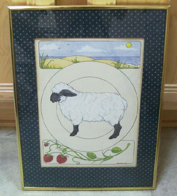 Watercolor Sheep Motif