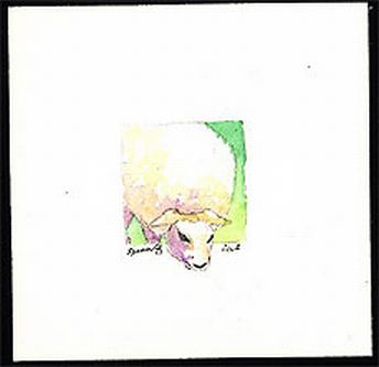 Watercolor Shetland Ewe