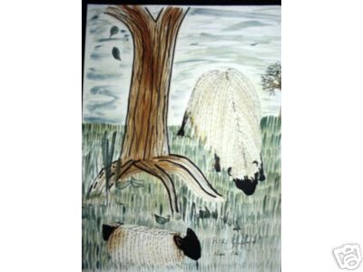 Watercolor Wensleydale and Lamb