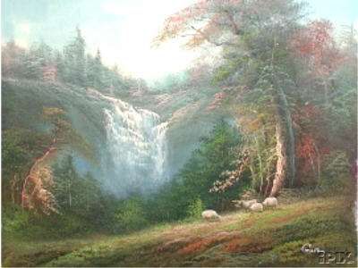 Waterfall By Sheep