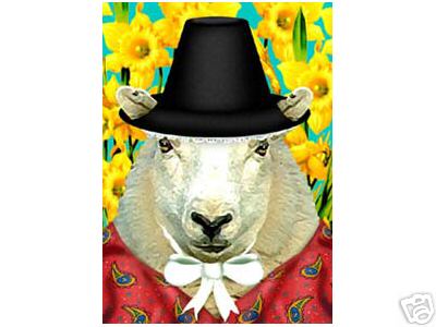 Welsh Ewe with Sunflowers