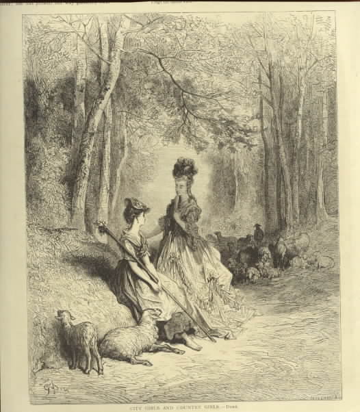 Woman and Shepherdess with Flock