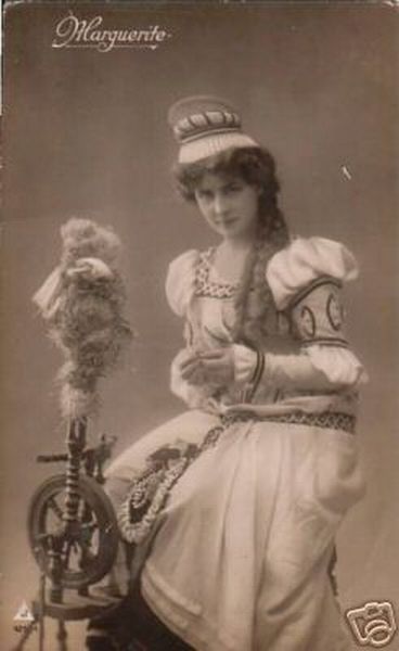 Woman Spinning Flax in Costume