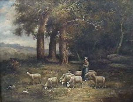 Woman with a Flock of Sheep