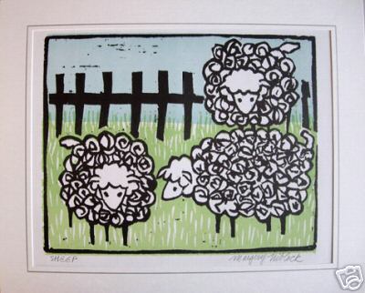 Woodcut Sheep