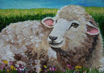 Young Sheep Painting