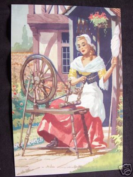 Young Woman at Spinning Wheel