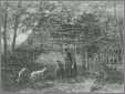 Antique Print Sheep House Woods Josef Israels