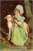 Child in Green with Lamb